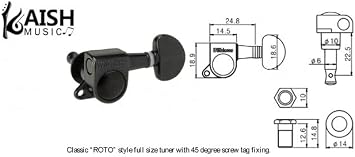 Wilkinson 3x3 ROTO Style Guitar Tuners Tuning Keys Pegs Guitar Machine Heads for Les Paul or Acoustic Guitars Chrome
