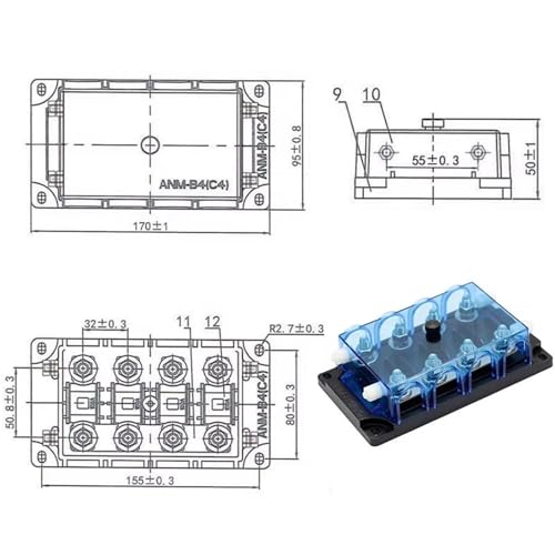 Support de bloc de fusibles étanche 6 voies 400A pour stopper les pannes auto