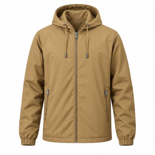 MIA FASHION Store MIA FASHION Men's Winter Hooded Jacket Khaki 2XL - Image 2