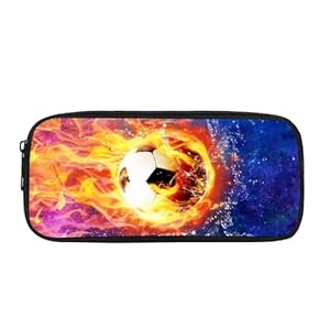 COEQINE 3D Soccer Pencil Case for Little Boys Novelty Pencil Holder Box With Zipper Portable Aesthetic Pencil Case for Travel Coin Case Large