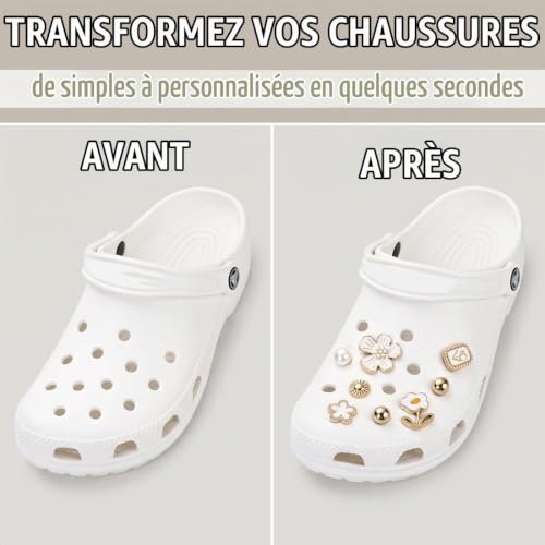 LAKJUOZ 1 Ensemble De Breloques Pour Chaussures En Perles Et Fleurs, Pendentifs Et Broches Décoratifs, Accessoires Scintillants, Convenant À Tous, Pour Décorer Sacs Et Chaussures – vue 4