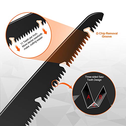 Hand Pruning Saw, GOXAWEE 10- inch Folding Saw with Sharp Teeth for Tree, Wood