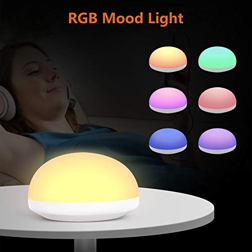 Oowolf Night Light Bedside Cordless And Portable, Rechargeable Bedside Lamp With Rgb Color-Changing Modes Adjustable Brightness Breastfeeding Light For Kids, Toddler, Father's Day Present #TOP2