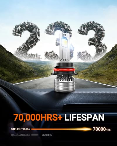 Image of SEALIGHT 9007 Bulbs, 90,000LM 14X Brightness, HB5 9007 6500K Cool White LED Bulbs, IP68 Waterproof 70000Hrs Lifespan, No Flickering, 1Mins Installation, 2 Pack