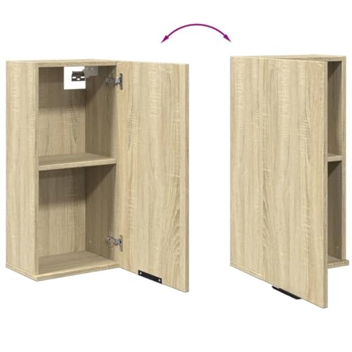 Miniatura 4 de Armario De Pared De Baño Vidaxl Color Roble Sonoma 32x20x67 Cm, Mueble De Baño De Almacenamiento