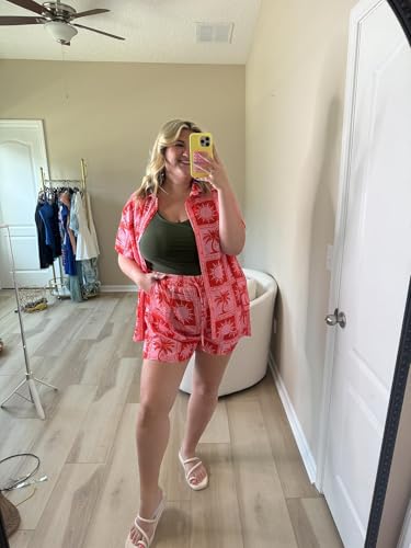 CARCOS Women's Plus Size 2 Piece Sets Summer Top and Shorts Set Short Sleeve Vacation Casual Tracksuit Outfit XL-5XL4