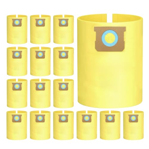 16-Pack 5-8 Gallon Bags replace for Shopvac Type E 90661 9066133 Type H 90671 9067133.Disposable Wet Dry Vacuum Collection Bags Yellow