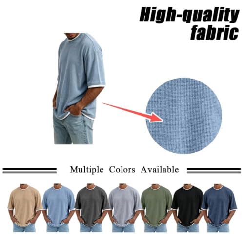 Polo homme manches courtes uni col rond décontracté - 6