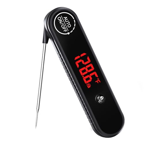 Haeitikc Digital Meat Thermometer, 0.3s Instant Read, Waterproof, Black | Magnet...