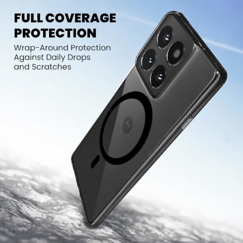 Image of Elzzi Anti Scratch Semi Translucent Cover for Moto Edge 70 Fusion Case, Premium PC + TPU Magnetic Phone Cases Drop Proof, Compatible with Magsafe Slim Never Yellowing Shockproof