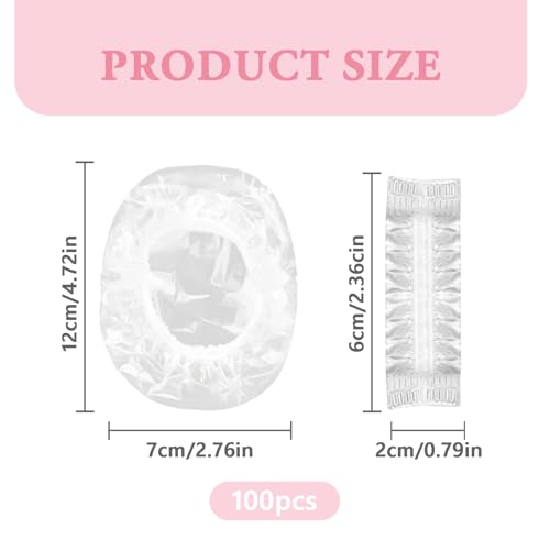 100 Stück Dusche Ohr Abdeckung, Einweg Ohrenschützer, Wasserdichte Transparente Ohrenschützer, Ohrbedeckungen mit Elastischen Bändern, für Haarfärbemittel, Baden, Spa, Friseursalon, Zuhause und Hotel