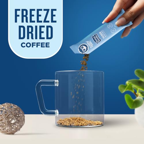 Image of Sleepy Owl French Vanilla Flavour 100% Arabica Coffee Sachets | 60g - Pack of 90 x 2g Instant Coffee Powder Sachets | Travel Friendly