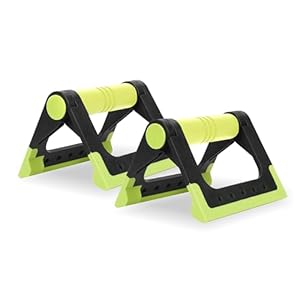 Konex Foldable Push-Up Bar for Men & Women | Ergonomic Comfort Handles & Anti-Slip Grip | Perfect for Home Gym, Exercise, and Strength Training (Green)