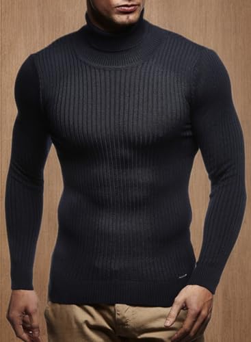 Leif Nelson Men's Turtleneck Sweater Slim Fit | Men's Polo Neck Longsleeve | Turtleneck Sweater Long Sleeve for Men4