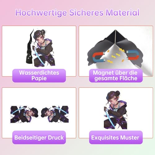 Huntrix Magnetische Lesezeichen Set, 12pcs Demon-Hunters Magnet Bookmarks Lesezubehör für Teenager und Mädchen zum Schulanfang, Anime Party Mitgebsel Kleine Geschenke für Lehrer & Schüler Einschulung