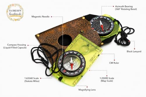 TA DIZAYN Brújula Scout de Nueva Generación para Senderismo, Camping y Mochilero – Brújula de Supervivencia para Hombres, Mujeres, Niños y Niñas miniatura 2