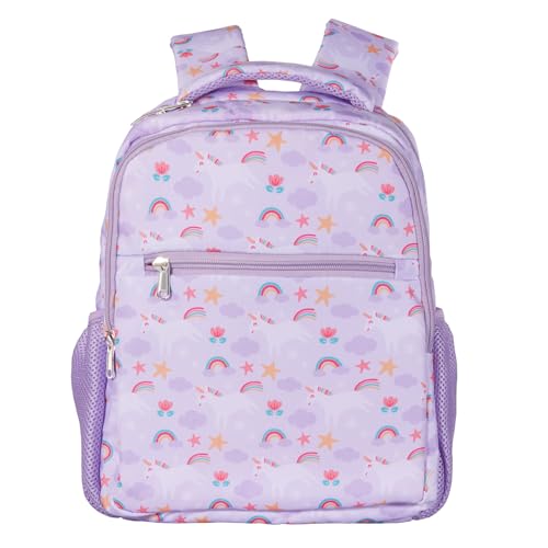 Taulibrarus 14 inch unicorn Kids Backpack for Girls 4-7 Preschool and Kindergarten, Cute Water Resistant Toddler Backpack（11"x4.7"x13.8" Purple ）