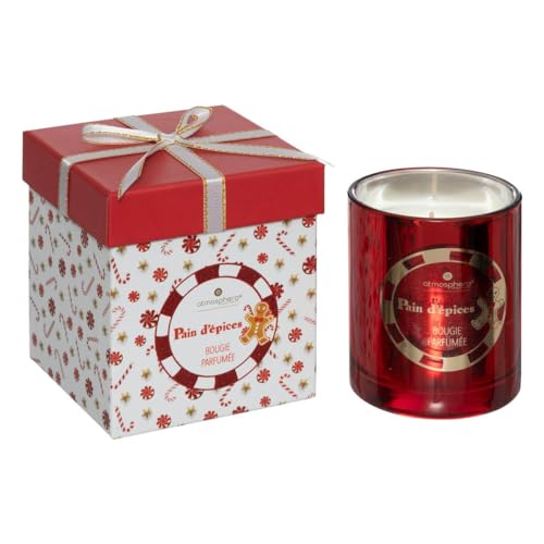 Feeric lights et christmas - Bougie parfumée 210 gr avec pot verre imprimé pain d'épice
