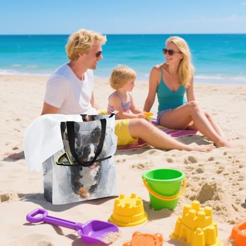 Bolsa escolar de perro de montaña 3D: bolsa de tela con bolsillos para compras 7