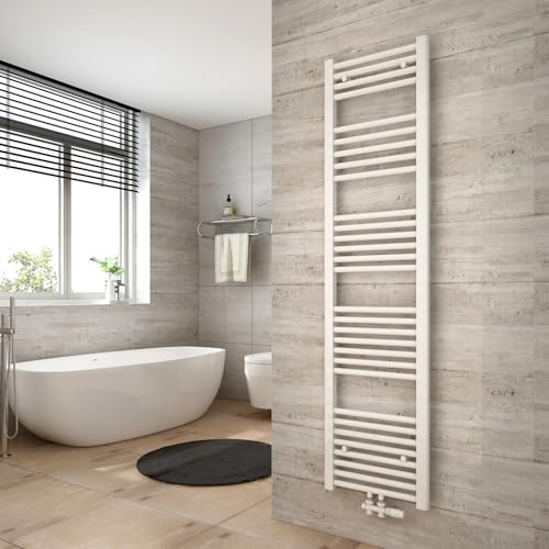 Heilmetz Weiß BadHeizkörper 40 x 160 cm Handtuchtrockner Bad-Heizkörper Handtuchheizkörper Mittelanschluss Heizung 547 Watt Leistung Handtuchwärmer