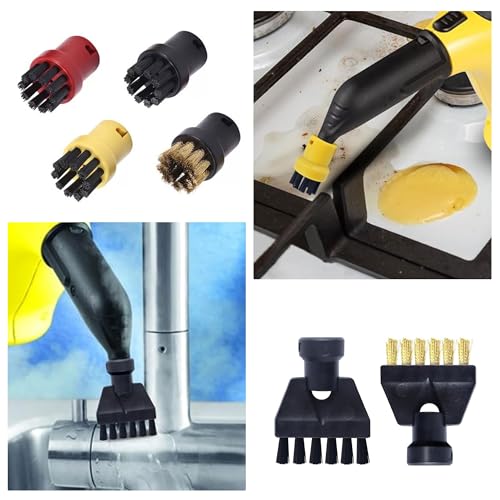 ANBOO 12 Stück Rundbürstenset Rundbürste Bürste Ersatzteile Dampfreiniger Zubehör für Kärcher,Kompatibel für Kärcher SC1 SC2 CTK10 SC3 SC4 SC5 SC7