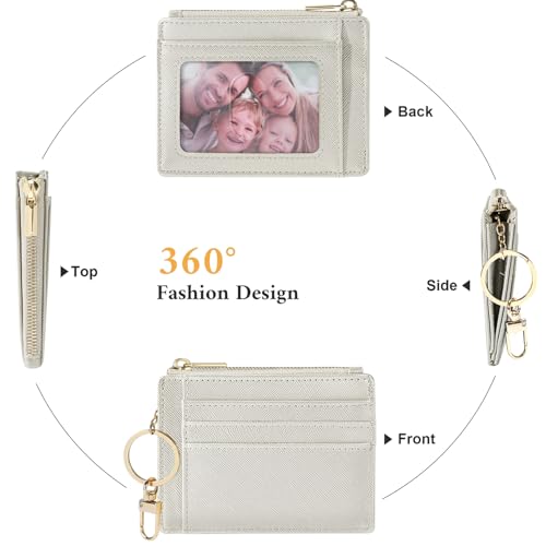 Image of Sodsay Card Case Slim Front Pocket Wallet for Women Credit Card Holder with Keychain | Slim, Front Pocket, Credit Card Holder, with Keychain
