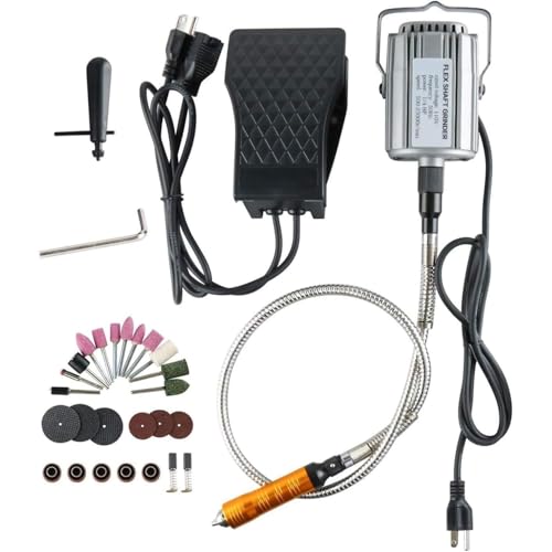 780W Strong Power Flex Shaft Hanging Grinder, 25000 RPM Electric Multi-function Metalworking Tools, 1/4'HP Rotary Tool Repair Kit, Foot Pedal Control Metal Flexible Shaft (780W)