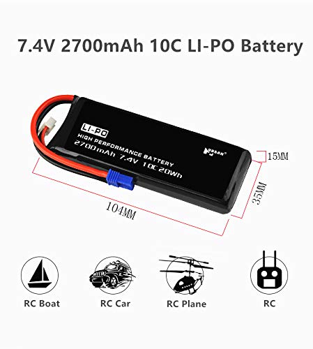7.4V 2700Mah Li-Po Battery For Hubsan H501S H501A H501C Rc Drone H501S-14 Battery H501S Battery 2 Pack With Usb Charging Cable #TOP2