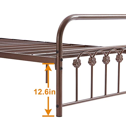 Vecelo Queen Size Metal Platform Bed Frame With Headboard And Footboard, Mattress Foundation With Steel Slat Support/No Box Spring Needed/Easy Assembly #TOP6