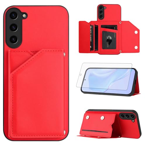Étui portefeuille Samsung Galaxy S23 FE 5G en cuir avec protège-écran et porte-cartes