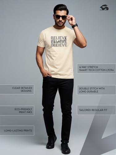 Image of ADRO Tshirt for Men | Printed T Shirt for Men | 100% Cotton Regular Fit T-Shirt |Printed T Shirt