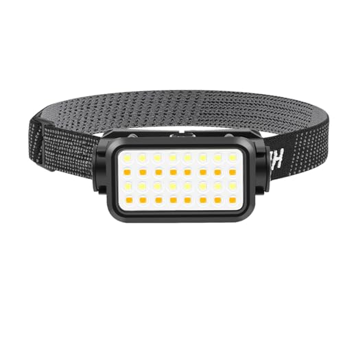 Lampe frontale running mains libres avec lumière jaune anti-éblouissement et charge USB-C