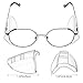 Hadnves Safety Glasses Side Shields for Prescription Glasses 2 Pairs Clear Slip on Side Shields Fits Small to Large Eyeglasses Frames