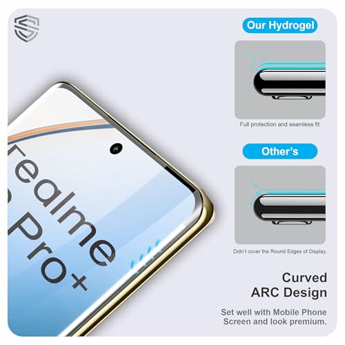 Image of TPU hydrogel Edge to Edge Screen Protector Guard For Realme 12 Pro and Realme 12 Pro Plus (6.7 Inch) With Installation Kit | Fingerprint Compatible | Edge to Edge Coverage
