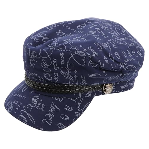 JEWEDECO Boina de Algodón Estilo Marinero Azul Oscuro Talla M 56-58 Cm Unisex Gorra Informal para Sol y Ocio Adecuado para Disfraces Náuticos y Fiestas Temáticas