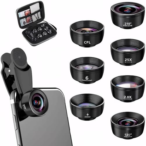 DTOTSFCZF Universal 7 -In-1fish Eye Zoom Macro Wide Angle Lens Attachments Kit for Cell Phone Camera