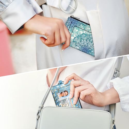 Image of Fintie Zip ID Case Card Holder, Slim Coin Purse Wallet RFID Blocking Change Pouch with Key Chain, Assorted /Multicolor, Small, Zip Id Case
