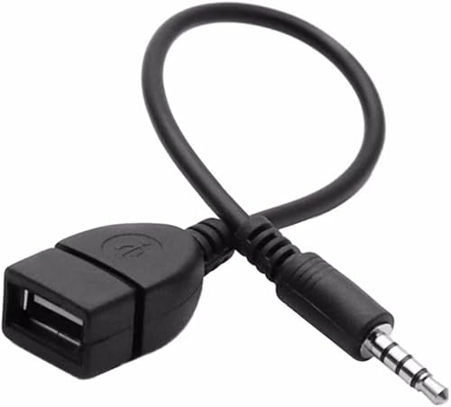 Miniatura 6 de Herfair Adaptador AUX a USB solo para automóvil Conector de audio macho de 0.138 in a USB 2.0 hembra convertidor para automóviles Sistema de música