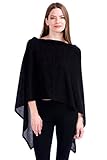 Modern Kiwi® Solid Knit Short Asymmetric Wrap Poncho Topper
