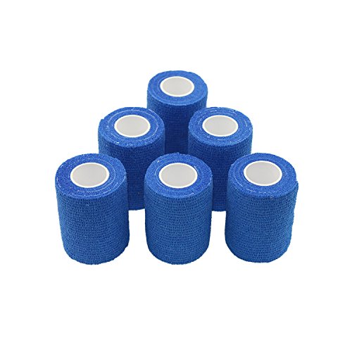COMOmed Non-woven fabric self-adhesive Bandage venda cohesiva Mascota Vendaje Azul 7.5cmX4.5m 6 Volumen