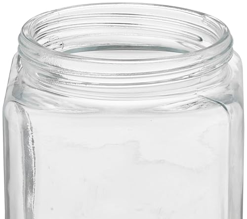 Image of CROCO JAR Square Glass Storage Containers 1350ml | Transparent Airtight Kitchen Jars with Steel Lid | Cubical Glass Jars for Pantry, Snacks, Dry Fruits, Masala, Pickle & Coffee Beans | Pack of 2