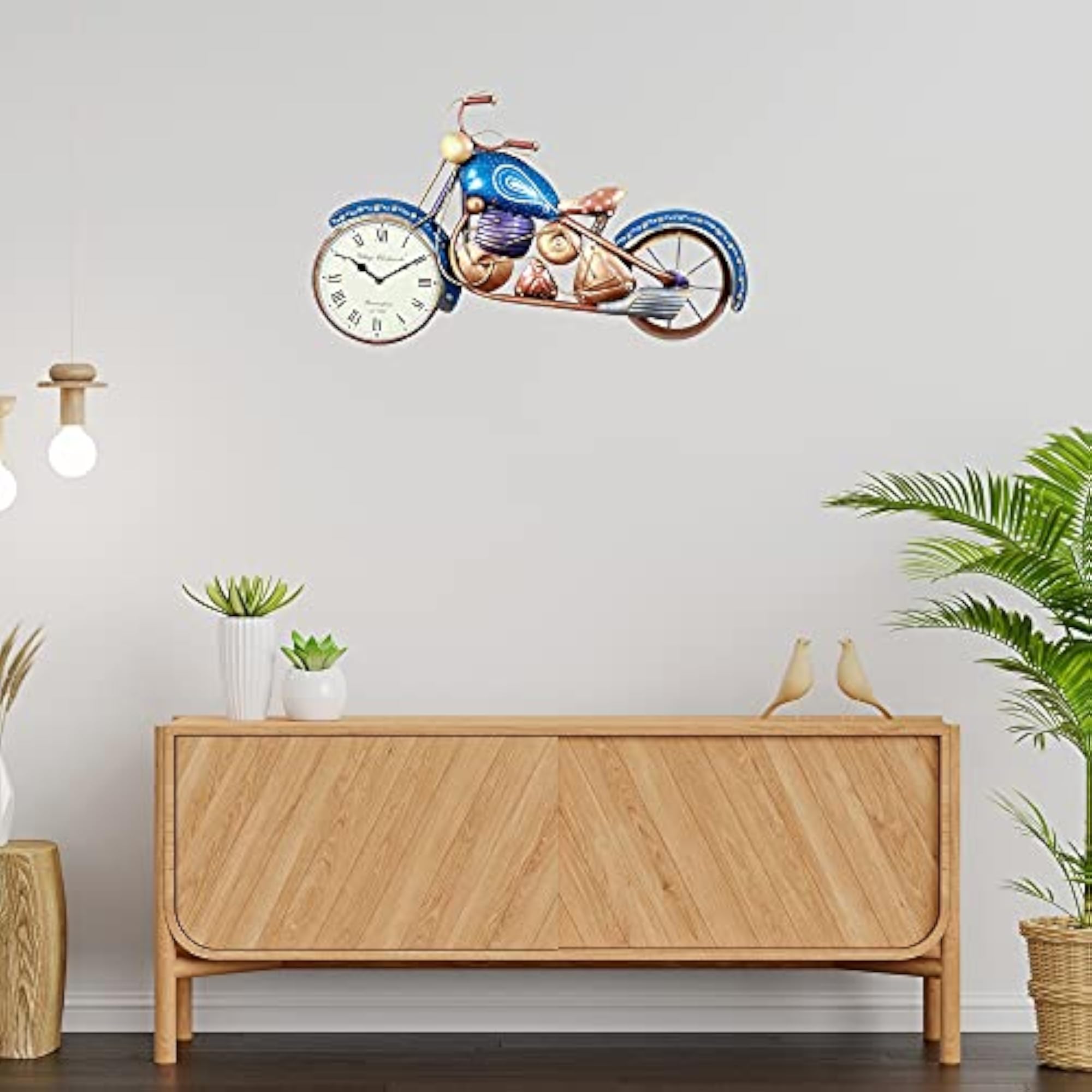 Iron Bike Clock Wall Mount, Multicolour