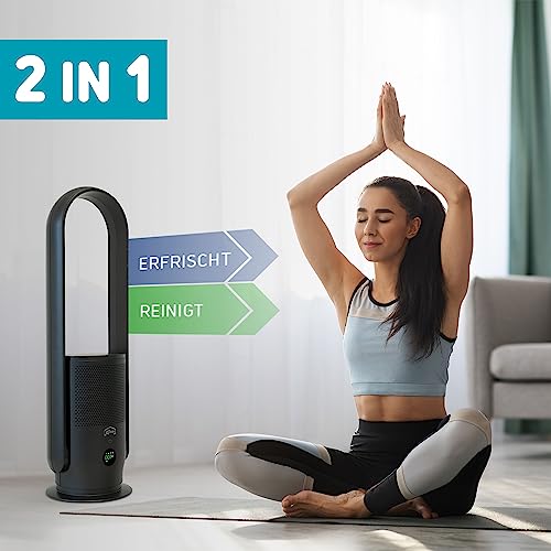 Turmventilator Djive ARC Casual 2in1 mit Luftreiniger und rotorlosem Design