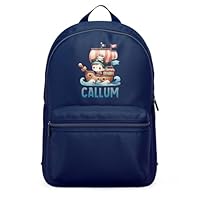 Personalised Pirate Ship Boys Mini Backpack Kids Custom Name Back To School Nursery Bag, One Size, Navy