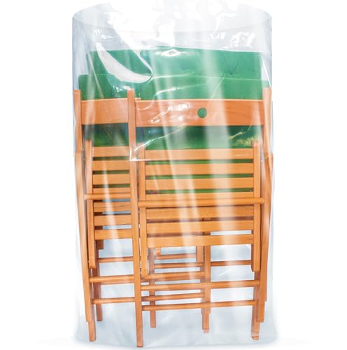 Strapazierfähige Kunststoff-Aufbewahrungstasche – Jumbo, wasserdicht, robust, stark, riesiger Sack, 83 cm x 111 cm, 114 Mu (1 Stück) (transparent, XX-Large)