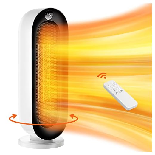 Electric Space Heater for Indoor Use – Ilake 90° Oscillating Space Heater with Remote & Thermostat, Digital Display,12H Timer, 1500W Energy Efficient, Small Space Heater for Office Home Basement Gift