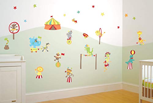 Preisvergleich Produktbild Funtosee Wandaufkleber, Mr Giggles Zirkus