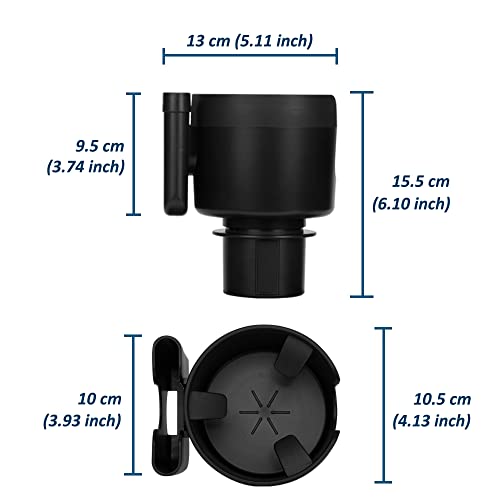 Image of Large Size Car Cup Holder Expander with Cell Phone Holder Adjustable Base U-Shaped Slot Cup Holder Adapter Compatible with All Kinds of Cups and Bottles