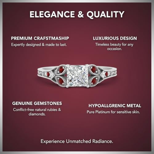 Image of Choose Your Gemstone Split Band Antique Ring Sterling Silver Princess Shape Side Stone Engagement Rings Minimal Modern Design Birthday Wedding Gift US Size 4 to 12