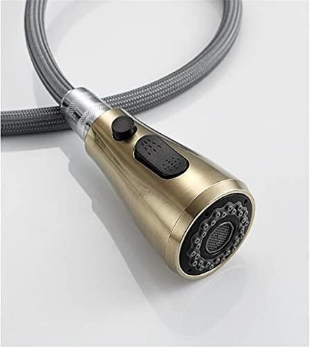 Kitchen Sink Faucet for Bar Farmhouse Commercial, Black Pull Out Kitchen Tap, Brushed Gold Pull Down Kitchen Mixer, Rotating Sink Mixer Tap Brass Kitchen Faucet(Brushed Gold)